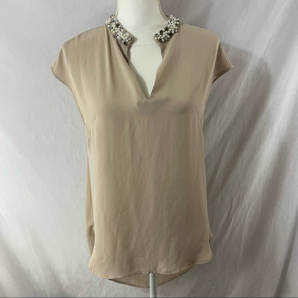 Bellatrix Jeweled Neckline Sleeveless top